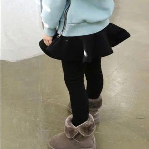 Navy Fleece lined Skirt Leggings Sz 6